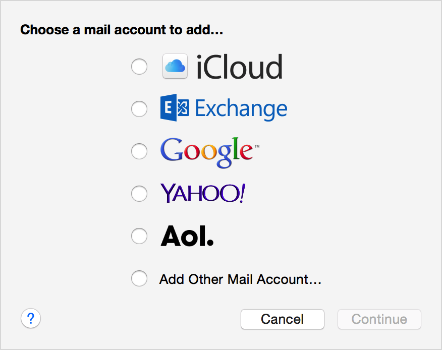 add new email account to mac